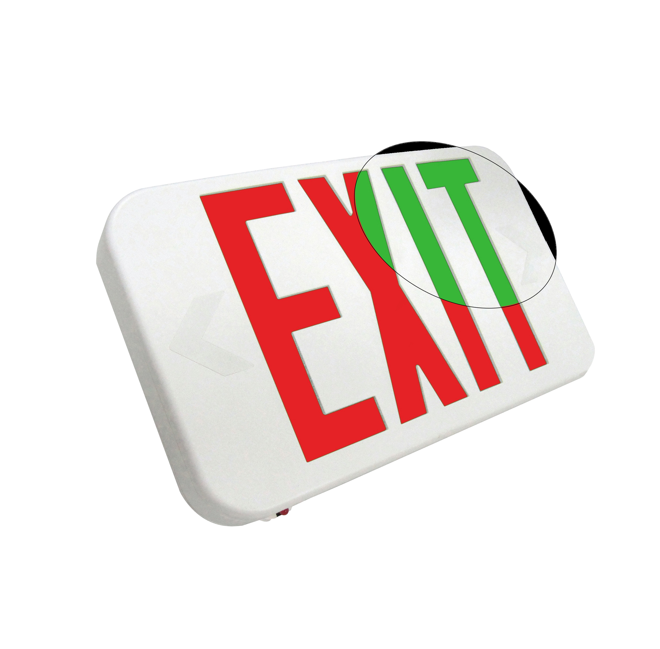 COMPACT THERMOPLASTIC RED/GREEN SELECTABLE EXIT SIGN EZRXTEU2RG