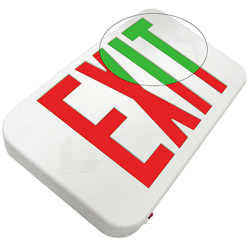 COMPACT THERMOPLASTIC RED/GREEN SELECTABLE EXIT SIGN EZRXTEU2RG